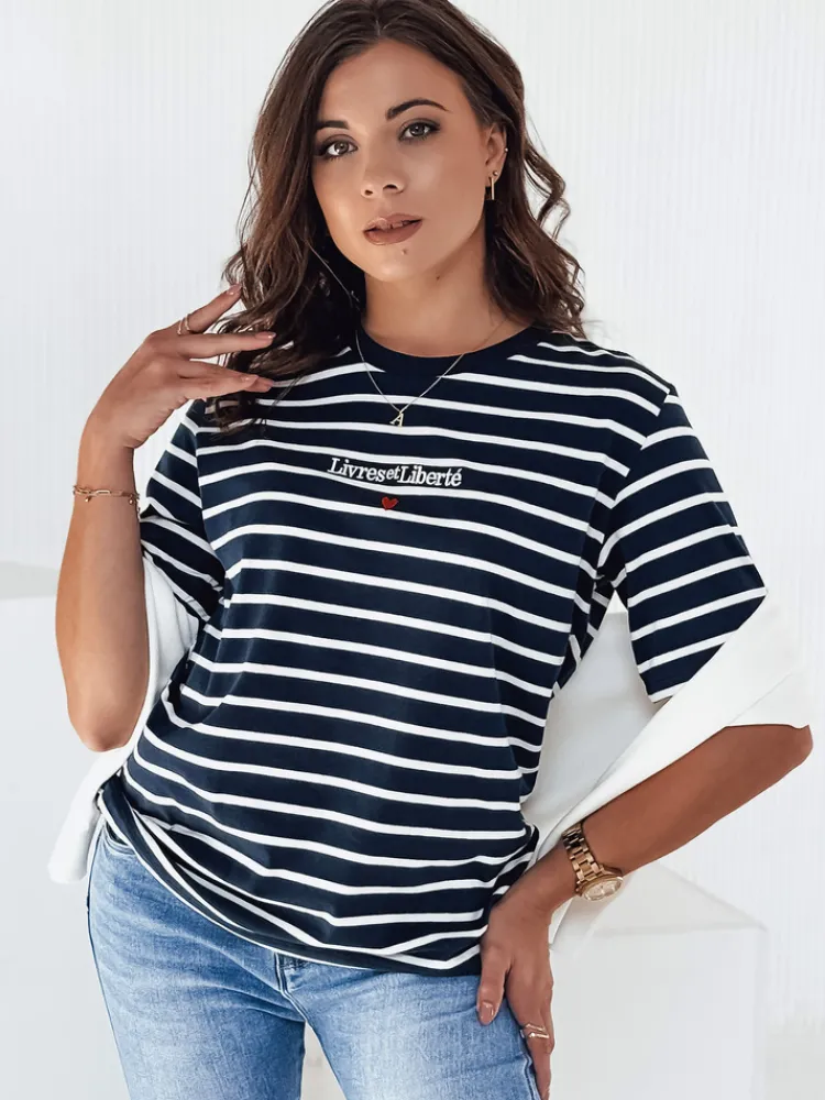 T-Shirty Damskie>Dstreet T-shirt damski TUMULS granatowy RY2575