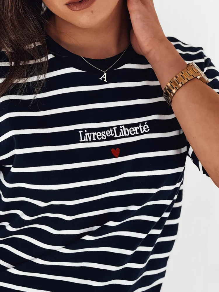 T-Shirty Damskie>Dstreet T-shirt damski TUMULS granatowy RY2575