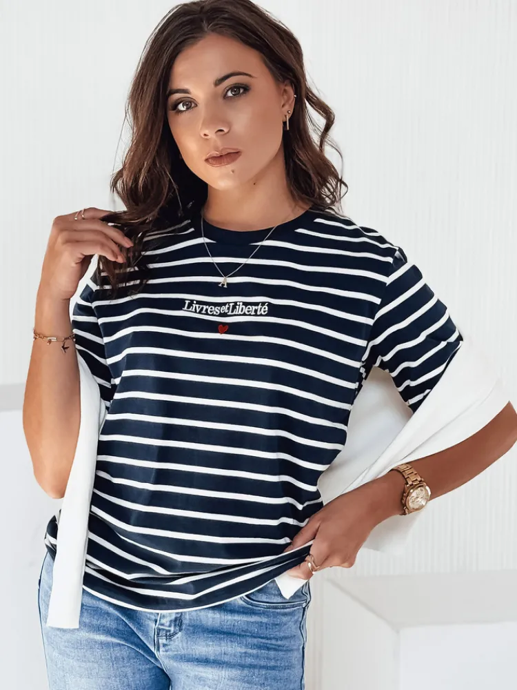 T-Shirty Damskie>Dstreet T-shirt damski TUMULS granatowy RY2575