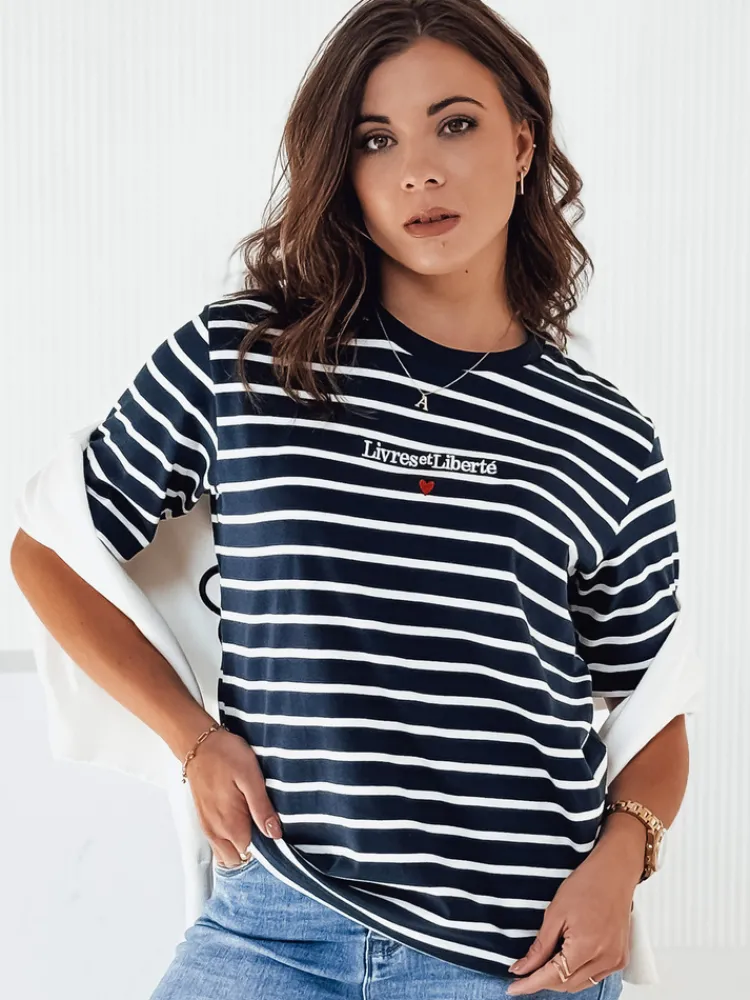 T-Shirty Damskie>Dstreet T-shirt damski TUMULS granatowy RY2575