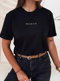 T-Shirty Damskie>Dstreet T-shirt damski WOMAN czarny RY2554