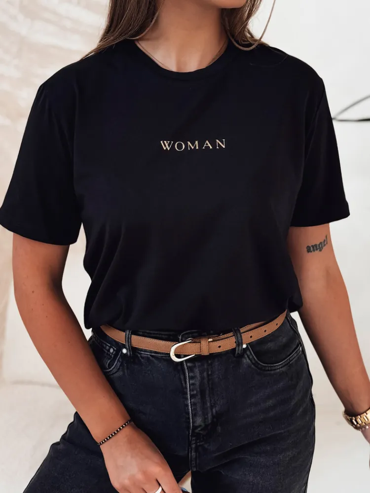 T-Shirty Damskie>Dstreet T-shirt damski WOMAN czarny RY2554
