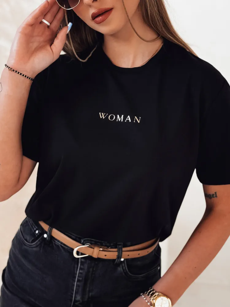 T-Shirty Damskie>Dstreet T-shirt damski WOMAN czarny RY2554