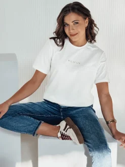 T-Shirty Damskie>Dstreet T-shirt damski WOMAN ecru RY2555