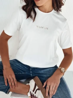T-Shirty Damskie>Dstreet T-shirt damski WOMAN ecru RY2555