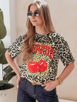 T-Shirty Damskie>Dstreet T-shirt damskie oversize w cętki ZESTSTYLE szary RY2842