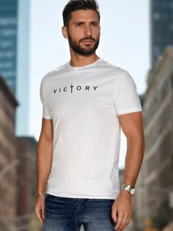 Koszulki Męskie>Dstreet T-shirt męska z nadrukiem biała RX5641