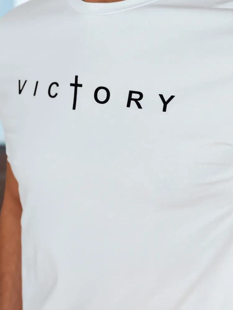 Koszulki Męskie>Dstreet T-shirt męska z nadrukiem biała RX5641