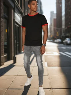 Koszulki Męskie>Dstreet T-shirt męski basic czarny RX5659