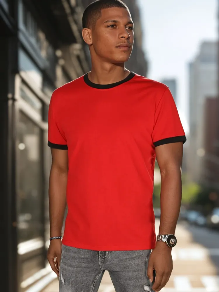 Koszulki Męskie>Dstreet T-shirt męski basic czerwony RX5661