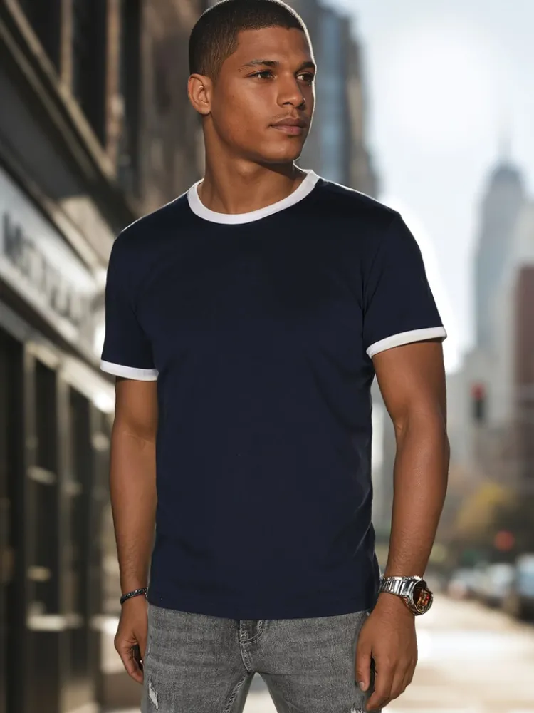 Koszulki Męskie>Dstreet T-shirt męski basic granatowy RX5664