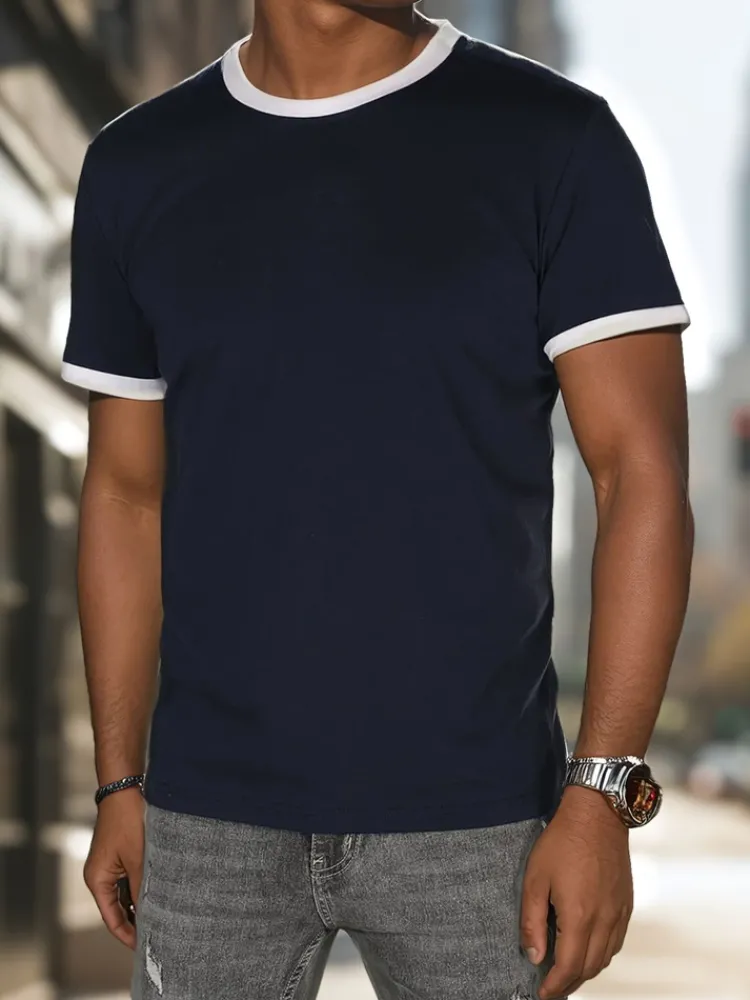 Koszulki Męskie>Dstreet T-shirt męski basic granatowy RX5664