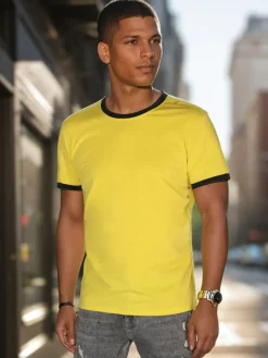 Koszulki Męskie>Dstreet T-shirt męski basic żółty RX5660