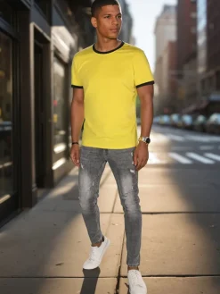 Koszulki Męskie>Dstreet T-shirt męski basic żółty RX5660
