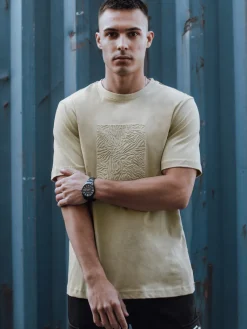 Koszulki Męskie>Dstreet T-shirt męski beżowy RX5518