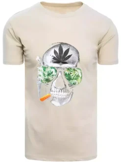 Koszulki Męskie>Dstreet T-shirt męski beżowy RX4923