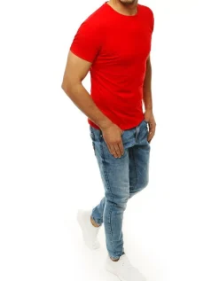 Koszulki Męskie>Dstreet T-shirt męski bez nadruku czerwony RX4189