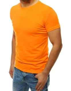 Koszulki Męskie>Dstreet T-shirt męski bez nadruku jasnopomarańczowy RX4190