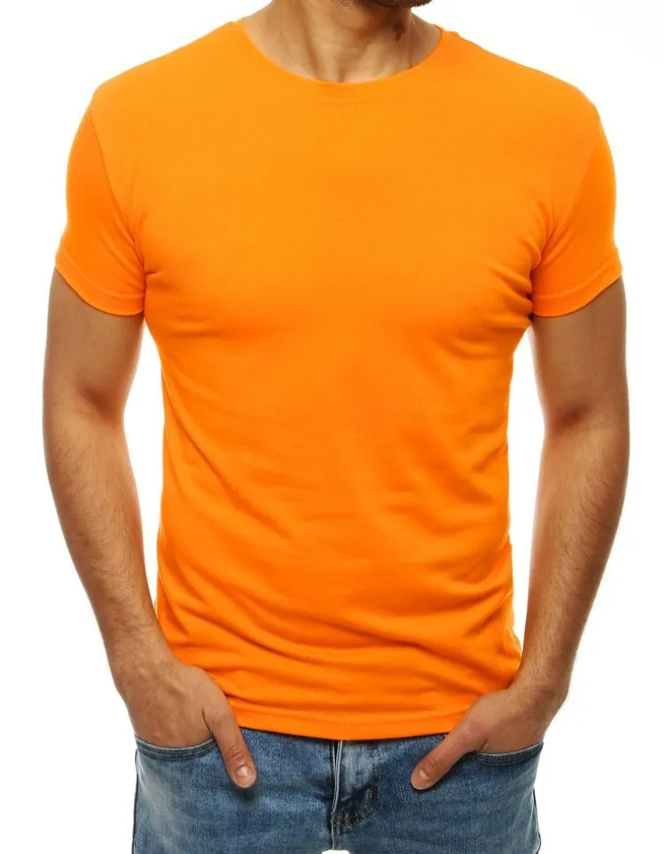 Koszulki Męskie>Dstreet T-shirt męski bez nadruku jasnopomarańczowy RX4190