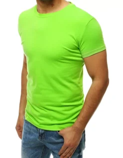 Koszulki Męskie>Dstreet T-shirt męski bez nadruku limonkowy RX4191