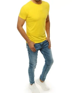 Koszulki Męskie>Dstreet T-shirt męski bez nadruku żółty RX4194