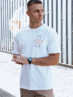 Koszulki Męskie>Dstreet T-shirt męski biały RX5529