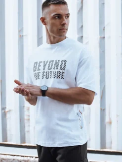 Koszulki Męskie>Dstreet T-shirt męski biały RX5527