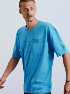 Koszulki Męskie>Dstreet T-shirt męski chabrowy RX4635