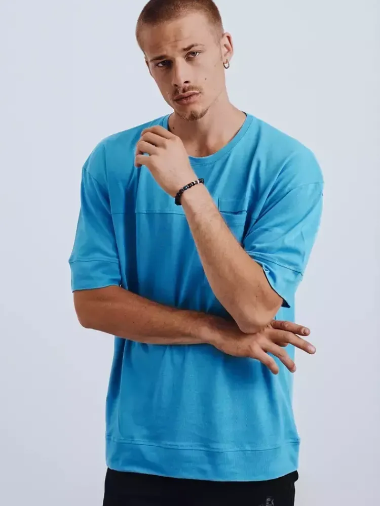 Koszulki Męskie>Dstreet T-shirt męski chabrowy RX4635