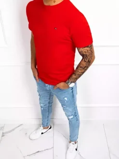 Koszulki Męskie>Dstreet T-shirt męski gładki czerwony RX4559