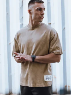 Koszulki Męskie>Dstreet T-shirt męski kamelowy RX5513