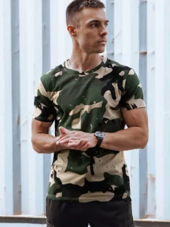 Koszulki Męskie>Dstreet T-shirt męski moro khaki RX5599