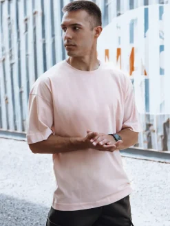 Koszulki Męskie>Dstreet T-shirt męski różowy RX5601