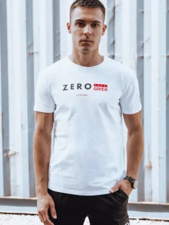 Koszulki Męskie>Dstreet T-shirt męski z nadrukiem biały RX5607