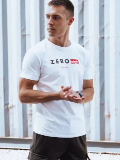 Koszulki Męskie>Dstreet T-shirt męski z nadrukiem biały RX5607