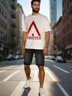 Koszulki Męskie>Dstreet T-shirt męski z nadrukiem biały RX5665