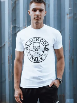 Koszulki Męskie>Dstreet T-shirt męski z nadrukiem biały RX5585