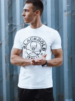 Koszulki Męskie>Dstreet T-shirt męski z nadrukiem biały RX5585