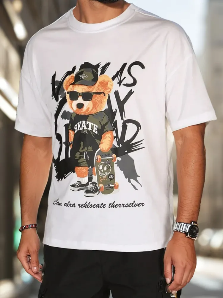 Koszulki Męskie>Dstreet T-shirt męski z nadrukiem biały RX5647