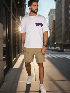 Koszulki Męskie>Dstreet T-shirt męski z nadrukiem biały RX5644