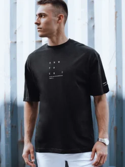 Koszulki Męskie>Dstreet T-shirt męski z nadrukiem czarny RX5506