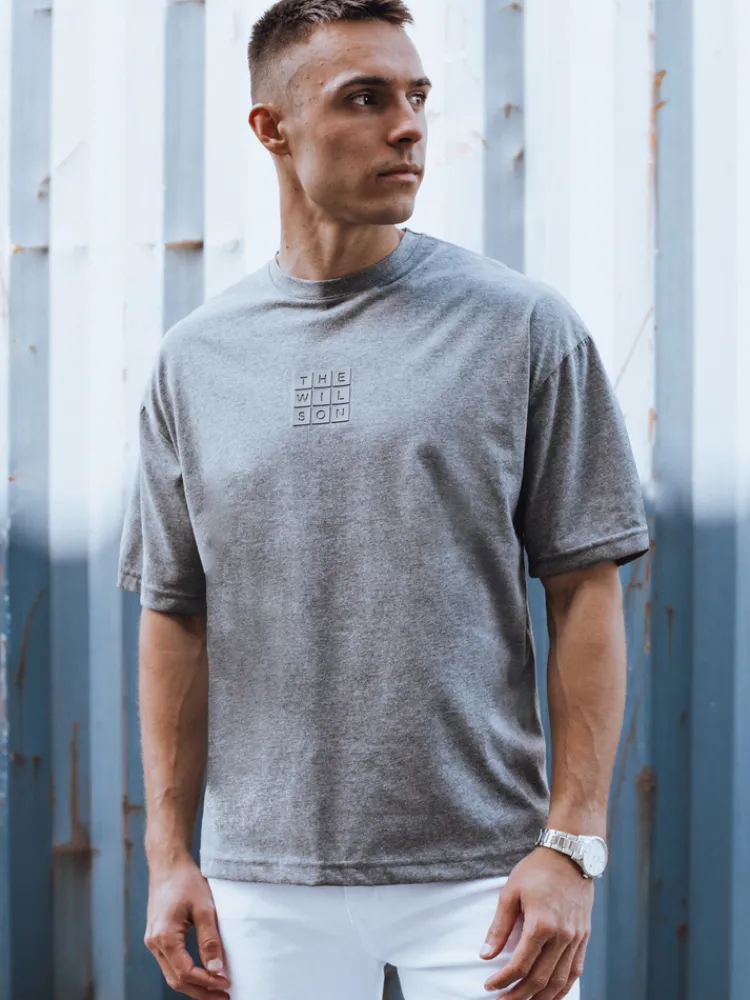 Koszulki Męskie>Dstreet T-shirt męski z nadrukiem ciemnoszary RX5523