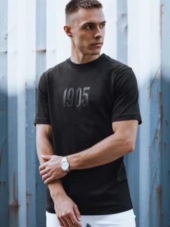 Koszulki Męskie>Dstreet T-shirt męski z nadrukiem czarny RX5504