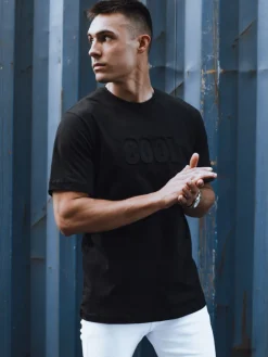 Koszulki Męskie>Dstreet T-shirt męski z nadrukiem czarny RX5511