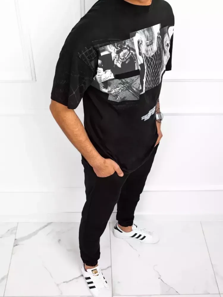 Koszulki Męskie>Dstreet T-shirt męski z nadrukiem czarny RX4845