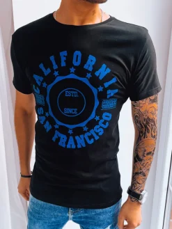 Koszulki Męskie>Dstreet T-shirt męski z nadrukiem czarny RX5085