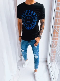 Koszulki Męskie>Dstreet T-shirt męski z nadrukiem czarny RX5085