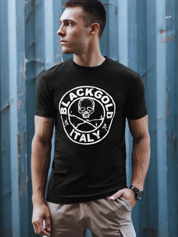 Koszulki Męskie>Dstreet T-shirt męski z nadrukiem czarny RX5584