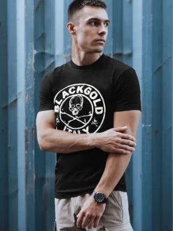 Koszulki Męskie>Dstreet T-shirt męski z nadrukiem czarny RX5584