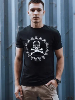 Koszulki Męskie>Dstreet T-shirt męski z nadrukiem czarny RX5580